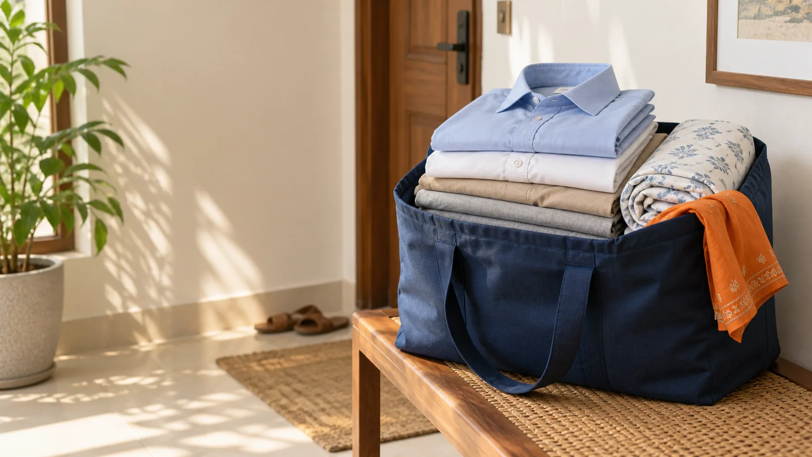 Freshly cleaned shirts, trousers, and home linen ready for Klenit delivery